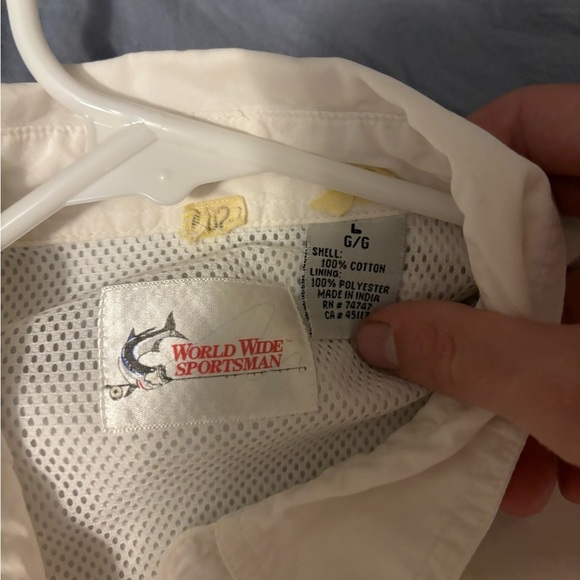 world wide sportsman fishing shirt 100% Cotton Men’s Large Dri-fit Net Back NWOT - Picture 4 of 15